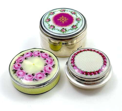 Antique Austrian Enamel Box by Freeman and Decorated with Roses