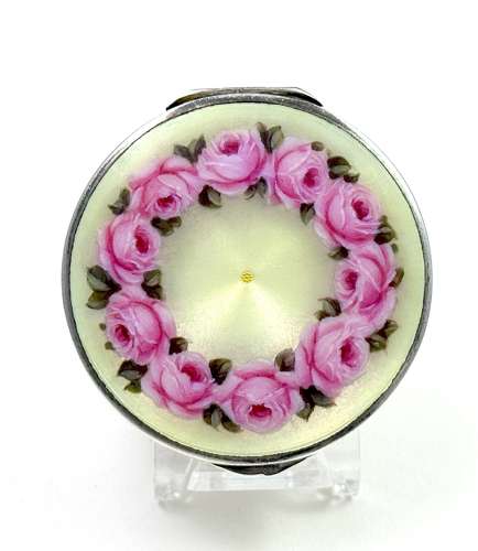 Antique Austrian Enamel Box by Freeman and Decorated with Roses