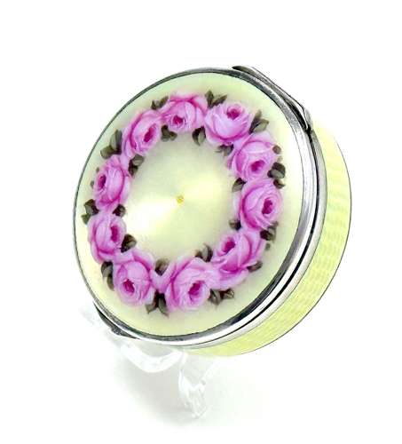 Antique Austrian Enamel Box by Freeman and Decorated with Roses