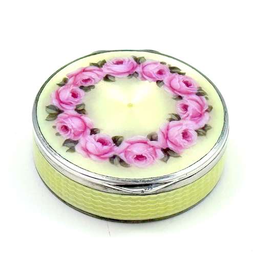 Antique Austrian Enamel Box by Freeman and Decorated with Roses