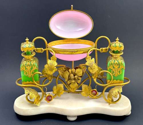Large High Quality Palais Royal French Opaline Perfume Set