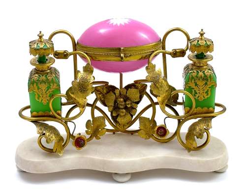 Large High Quality Palais Royal French Opaline Perfume Set