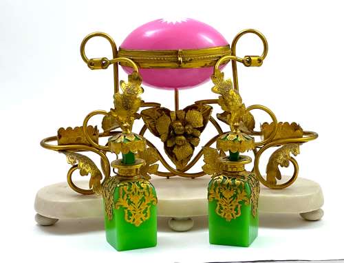 Large High Quality Palais Royal French Opaline Perfume Set