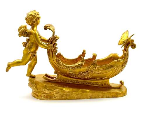 Fine Large Antique Signed Dore Bronze Whimsical Centrepiece