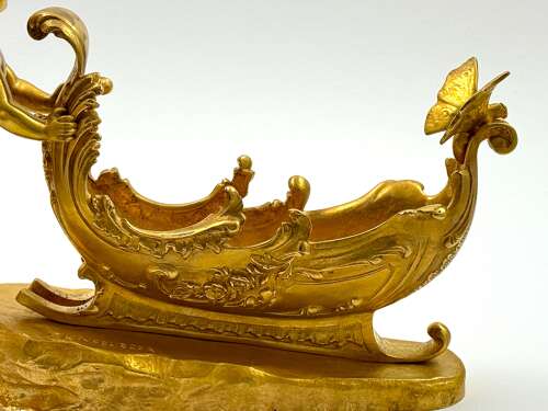 Fine Large Antique Signed Dore Bronze Whimsical Centrepiece