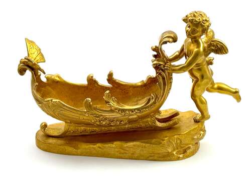 Fine Large Antique Signed Dore Bronze Whimsical Centrepiece