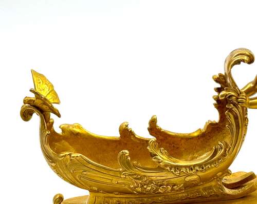 Fine Large Antique Signed Dore Bronze Whimsical Centrepiece