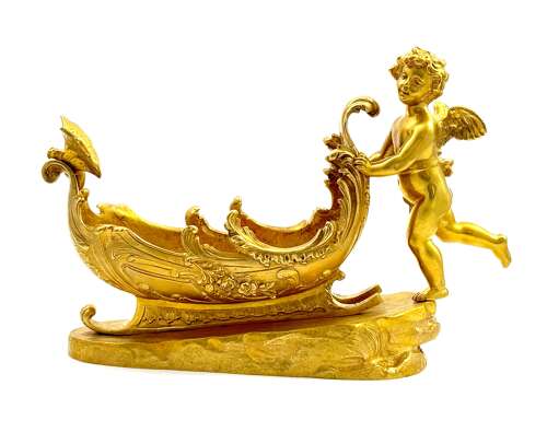 Fine Large Antique Signed Dore Bronze Whimsical Centrepiece