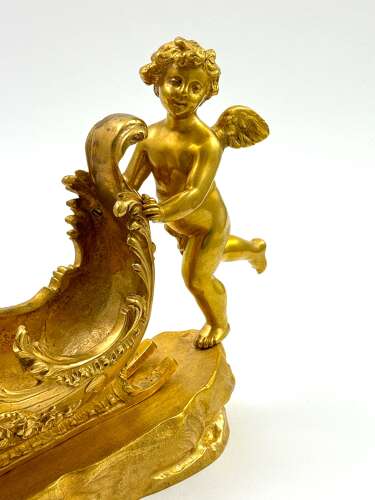 Fine Large Antique Signed Dore Bronze Whimsical Centrepiece