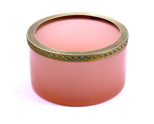 Antique Pink Opaline Glass and Dore Mounted Bowl.