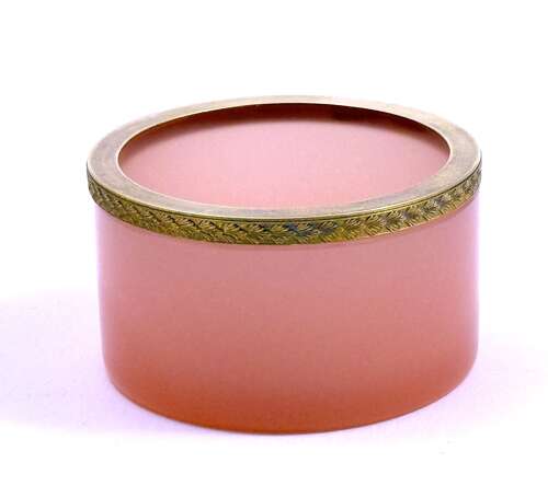 Antique Pink Opaline Glass and Dore Mounted Bowl.