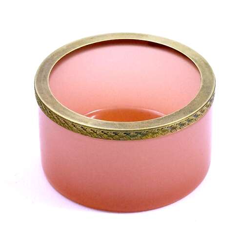Antique Pink Opaline Glass and Dore Mounted Bowl.