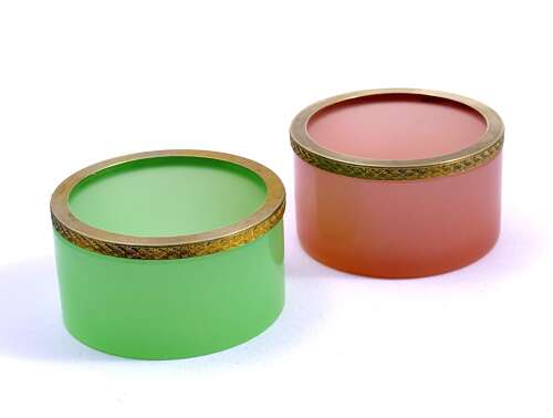 Antique Pink Opaline Glass and Dore Mounted Bowl.