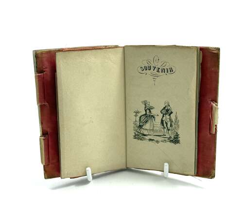 A Fine Antique Palais Royal Mother of Pearl Aide Memoire Engraved in Relief