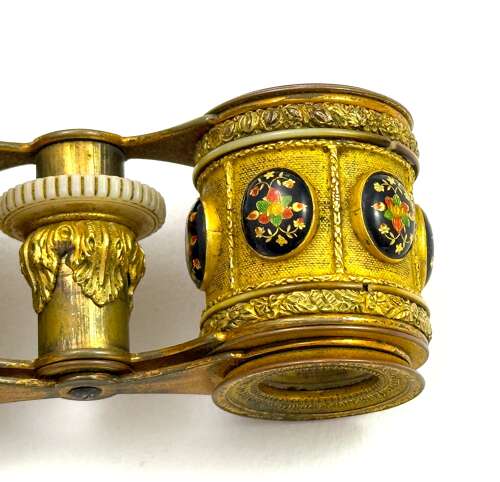 A Pair of High Quality French Ormolu and Enamelled Opera Glasses.