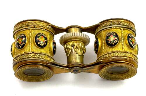 A Pair of High Quality French Ormolu and Enamelled Opera Glasses.