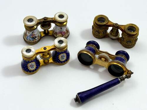 A Pair of High Quality French Ormolu and Enamelled Opera Glasses.