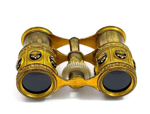A Pair of High Quality French Ormolu and Enamelled Opera Glasses.