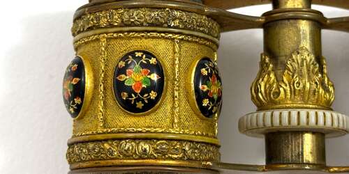A Pair of High Quality French Ormolu and Enamelled Opera Glasses.