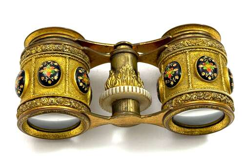 A Pair of High Quality French Ormolu and Enamelled Opera Glasses.