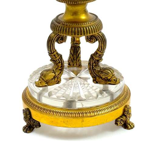 Elegant Antique French Cut Crystal and Dore Bronze Centrepiece Casket Box.