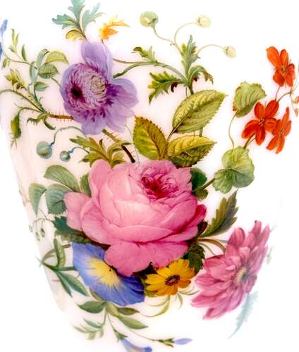 A Stunning Pair of Baccarat Opaline Glass Vases by Jean Francois Robert