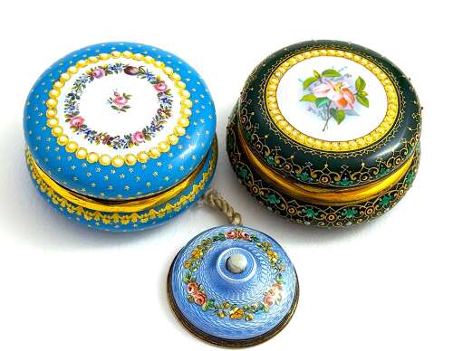 Antique French Silver & Guilloché Enamel Bell Push