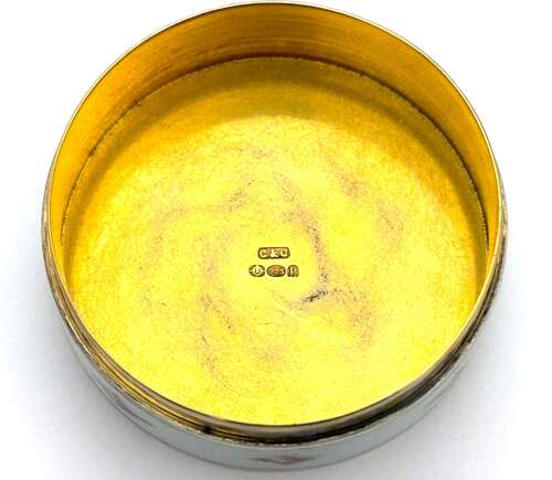 Antique Pale Cream Guilloché Enamel Box with Finely Hand Painted Floral Sprays of Roses