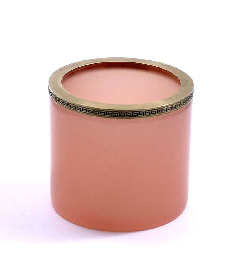 Antique Pink Opaline Glass and Dore Mounted Bowl
