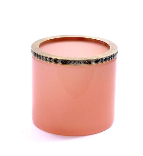 Antique Pink Opaline Glass and Dore Mounted Bowl