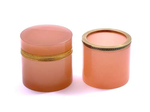 Antique Pink Opaline Glass and Dore Mounted Bowl
