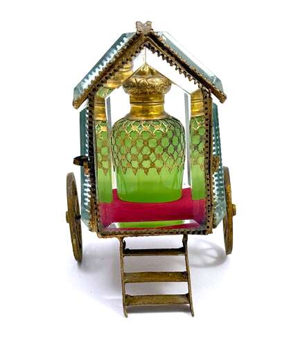 A Charming French Glass and Dore Bronze Carriage Display Case