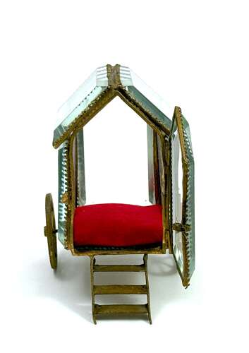 A Charming French Glass and Dore Bronze Carriage Display Case