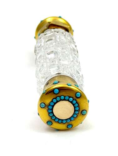 Antique Double-Ended Scent Bottle Featuring Turquoise Gems