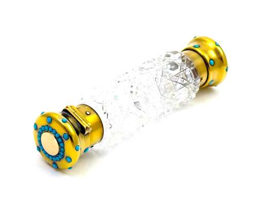 Antique Double-Ended Scent Bottle Featuring Turquoise Gems