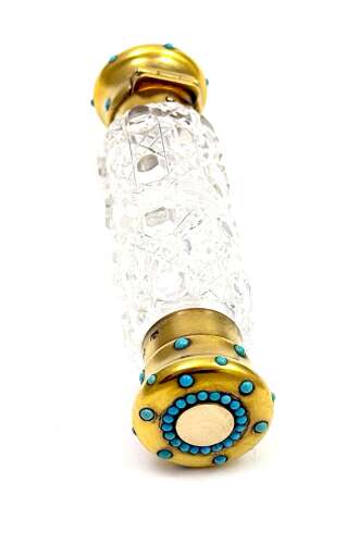 Antique Double-Ended Scent Bottle Featuring Turquoise Gems