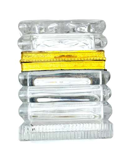 Fine Antique French Baccarat Cut Crystal Casket with Fine Dore Bronze Mounts.