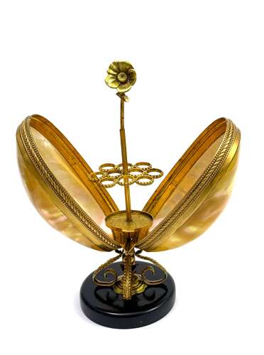A Very Tall Antique French Mother of Pearl Table Stand used in Salon or Boudoir