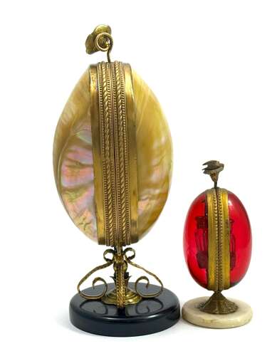 A Very Tall Antique French Mother of Pearl Table Stand used in Salon or Boudoir