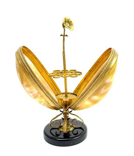 A Very Tall Antique French Mother of Pearl Table Stand used in Salon or Boudoir