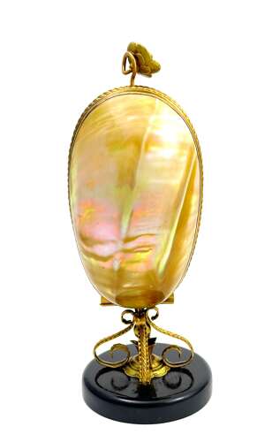 A Very Tall Antique French Mother of Pearl Table Stand used in Salon or Boudoir