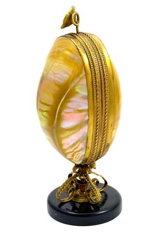 A Very Tall Antique French Mother of Pearl Table Stand used in Salon or Boudoir