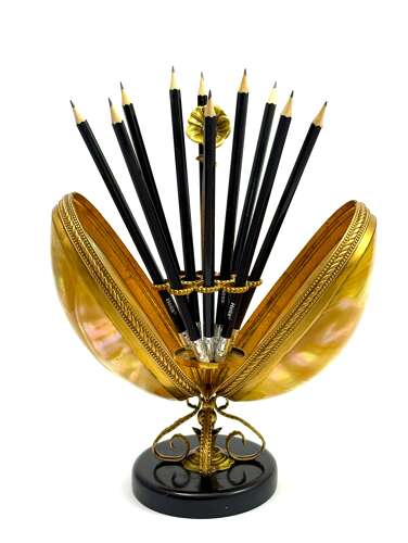 A Very Tall Antique French Mother of Pearl Table Stand used in Salon or Boudoir