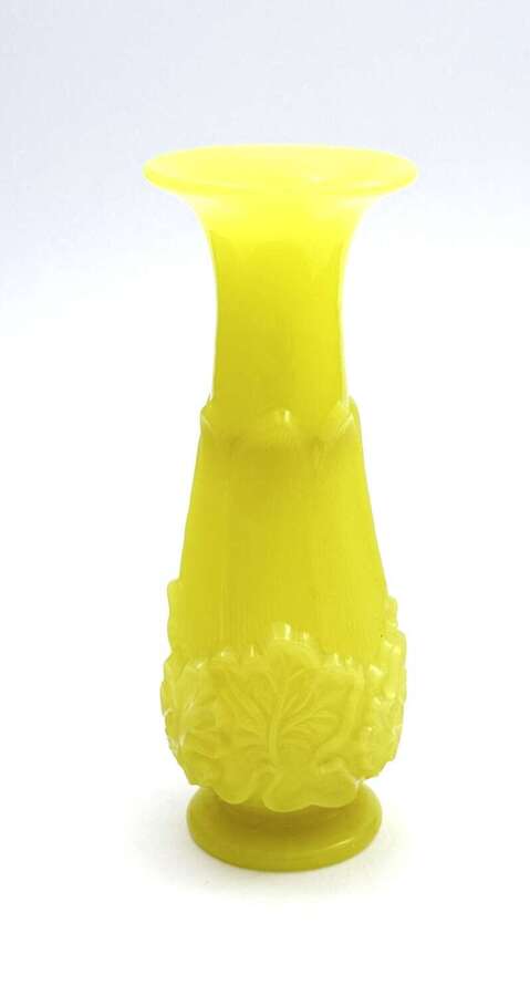 Rare French Baccarat Yellow Opaline Uranium Glass Vase