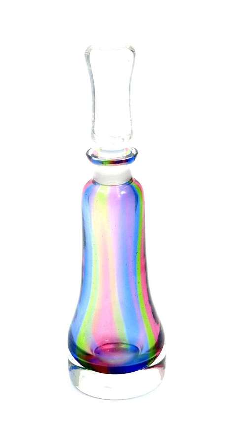 A Tall Vintage Italian Murano 'Rainbow' Glass Perfume Bottle.