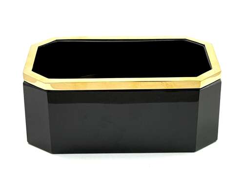 Large Antique Black Opaline Glass Jardiniere