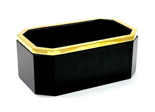 Large Antique Black Opaline Glass Jardiniere