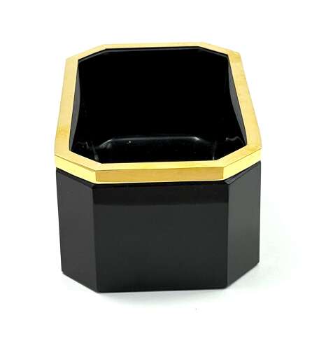 Large Antique Black Opaline Glass Jardiniere