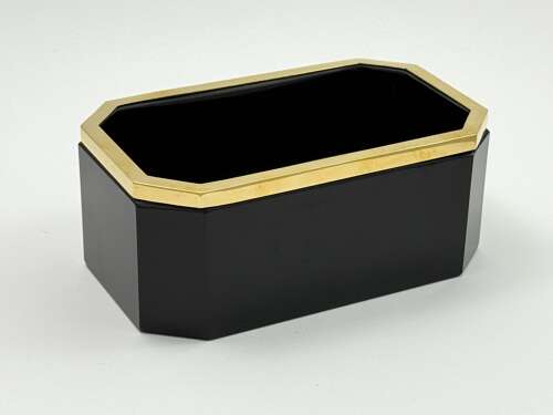Large Antique Black Opaline Glass Jardiniere