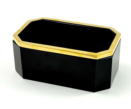 Large Antique Black Opaline Glass Jardiniere